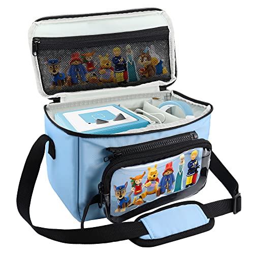 Annmore Carrying Case for Tonies Figures and Toniebox, Travel Bag with Removeable Clear Pocket for Tonies Characters, Blue - Image 1