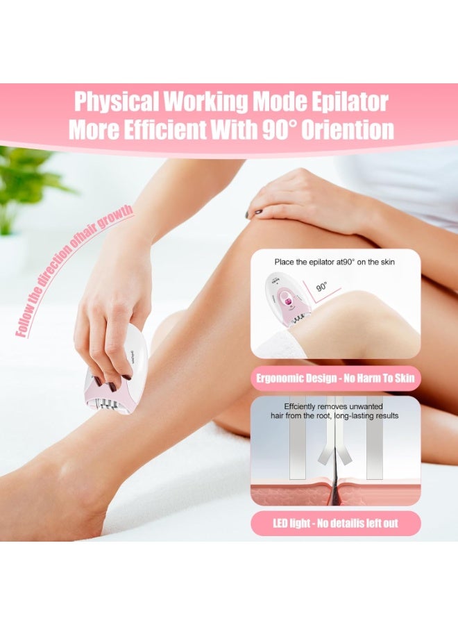 Keda Epilators Hair Removal for Women - 2 Speed Hair Removal Device with LED Light Rechargeable Trimmer for Epilator Bikini Face Arm Legs Armpits - Image 4