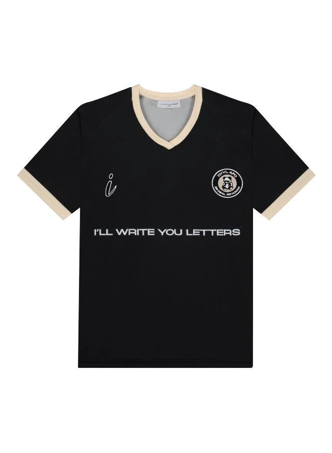 I'll Write You Letters Black Baller V neck in Black  | Best Price UAE