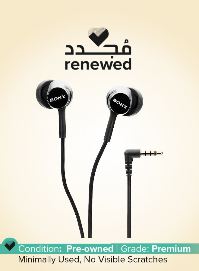 Sony Renewed - MDR-EX155AP Wired In-Ear Headphones with Tangle-Free Cable and Mic Black - Image 1