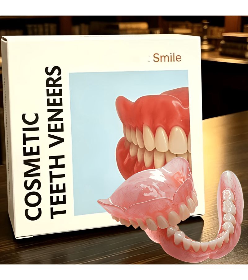 Instant Plastic Temporary Dentures For Adults Unisex, Comfortable Speed Matching Natural Appearance, Tool-Free Installation, Suitable For Daily Wear, Party, Interview, Photography And All Seasons - Image 1