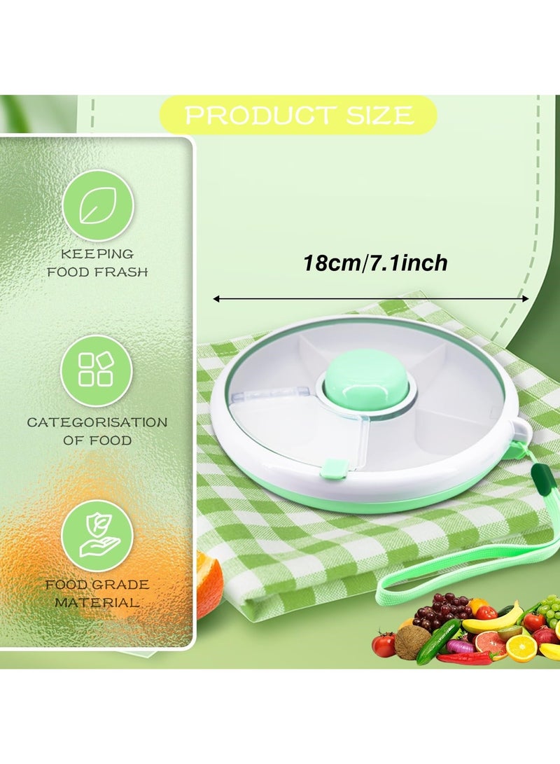 Beauenty Kids Snack Spinner Box,360°Rotating Snack Container,Snack Spinner Rotating Storage with 5 Compartment Dispenser and Lid,Reusable Snack Box Fruit Spinner Organizer for Home Travel - Image 2