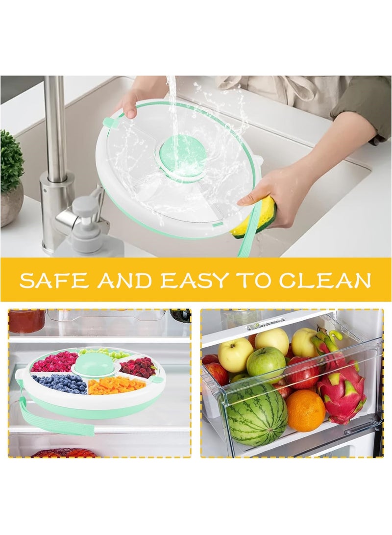 Beauenty Kids Snack Spinner Box,360°Rotating Snack Container,Snack Spinner Rotating Storage with 5 Compartment Dispenser and Lid,Reusable Snack Box Fruit Spinner Organizer for Home Travel - Image 4