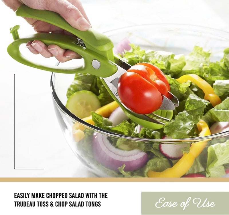 Trudeau Toss and Chop Salad Tongs Stainless Steel  MultiFunction Salad Servers for Easy Tossing Chopping and Mixing  Durable and Ergonomic Design for Kitchen Use - Image 2