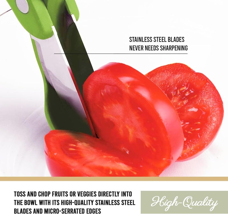 Trudeau Toss and Chop Salad Tongs Stainless Steel  MultiFunction Salad Servers for Easy Tossing Chopping and Mixing  Durable and Ergonomic Design for Kitchen Use - Image 3