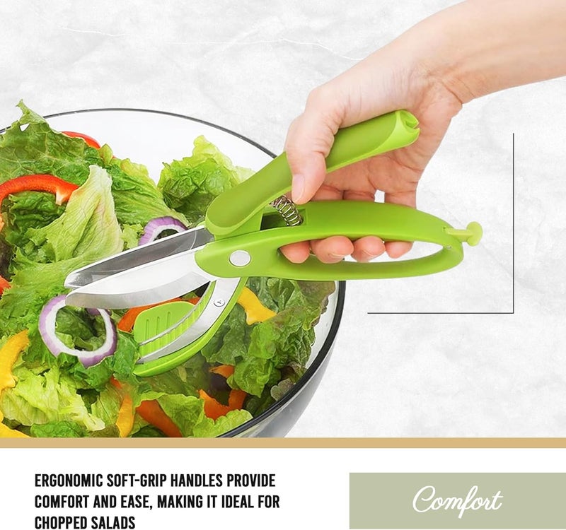 Trudeau Toss and Chop Salad Tongs Stainless Steel  MultiFunction Salad Servers for Easy Tossing Chopping and Mixing  Durable and Ergonomic Design for Kitchen Use - Image 4