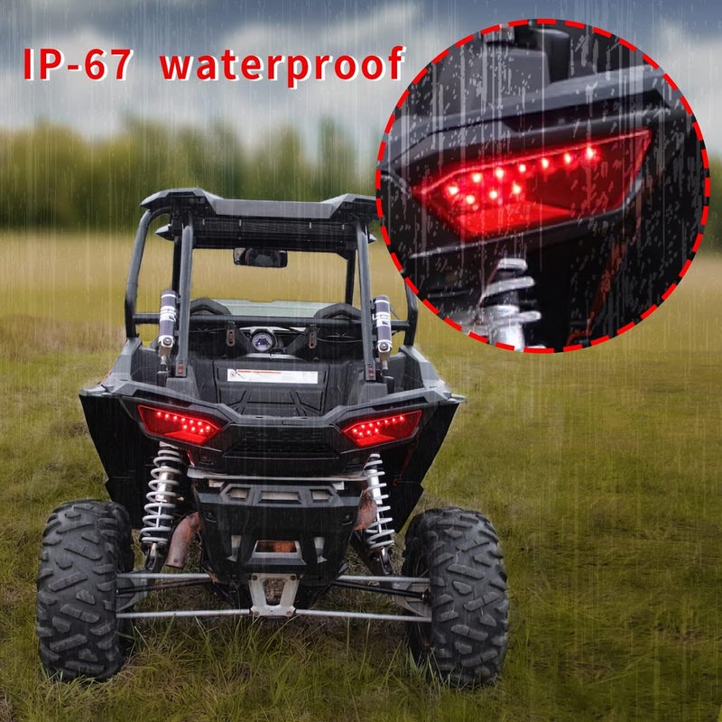 CPOWACE زوج من مصابيح LED الخلفية بديل لمصابيح POLARIS RZR 2014-2016 1000 900 XP 4 TURBO - أحمر - Image 3