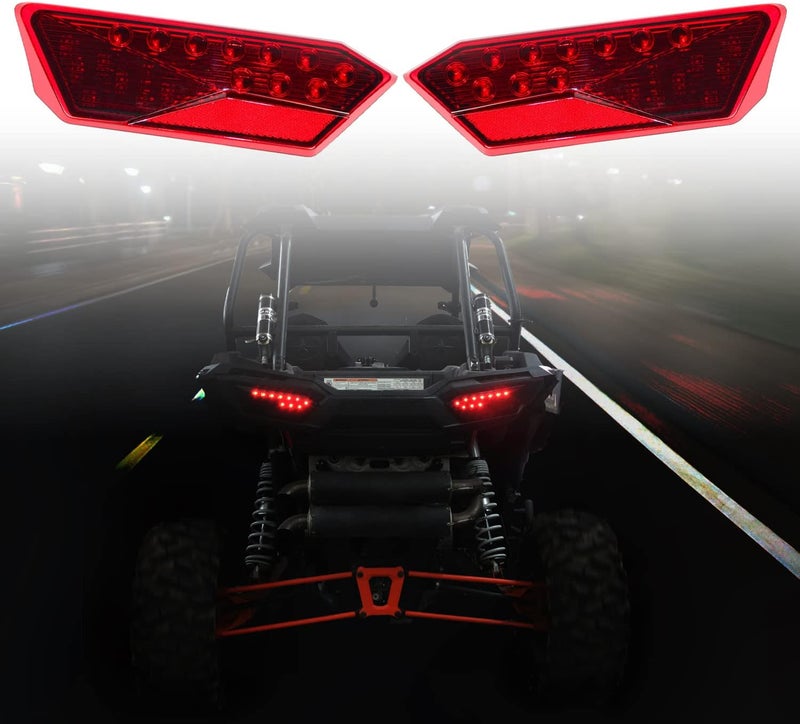 CPOWACE زوج من مصابيح LED الخلفية بديل لمصابيح POLARIS RZR 2014-2016 1000 900 XP 4 TURBO - أحمر - Image 1