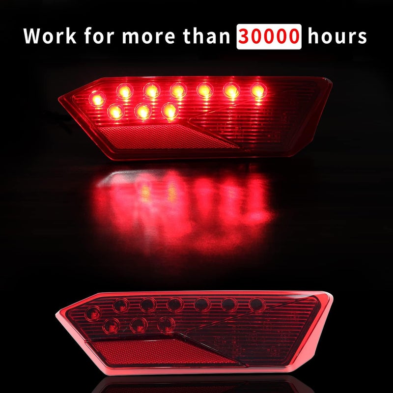 CPOWACE زوج من مصابيح LED الخلفية بديل لمصابيح POLARIS RZR 2014-2016 1000 900 XP 4 TURBO - أحمر - Image 5