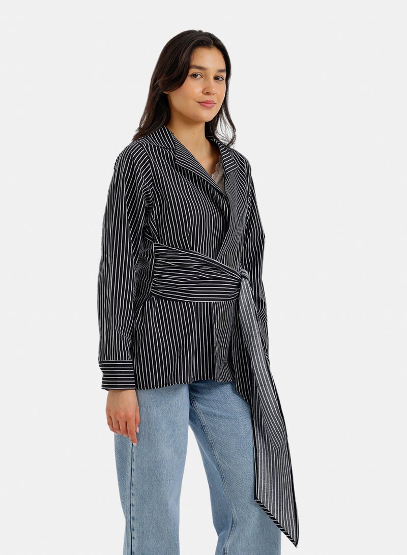 Carina Striped Belted Shirt - Image 2