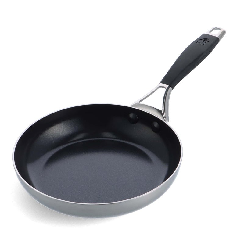 BK Intelligence Stainless Steel Induction 8 Nonstick Frying Pan Skillet PFAS Free Dishwasher Safe Black