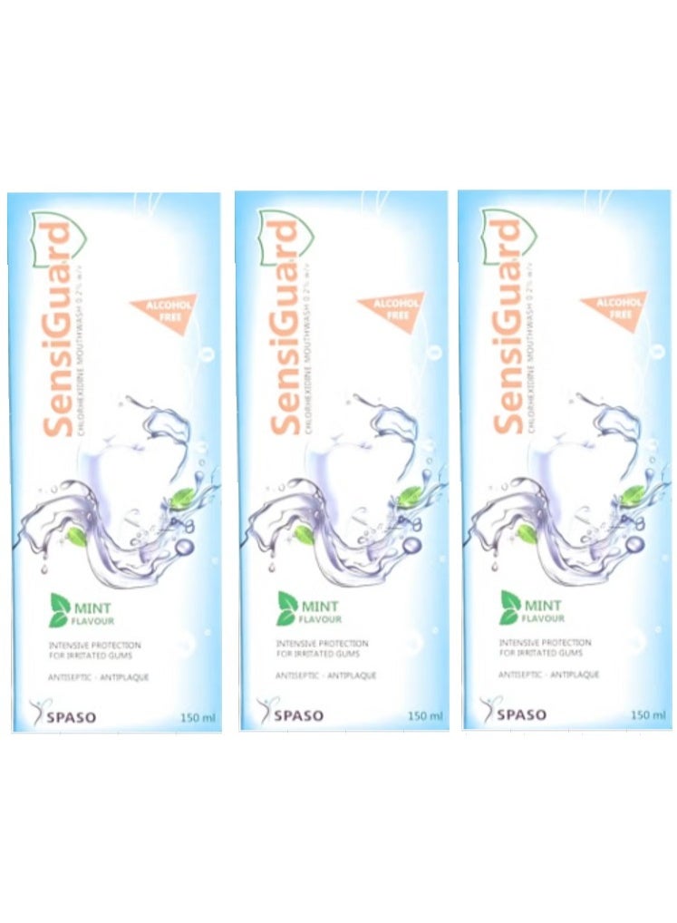 SensiGuard Mouthwash Mint Flavour 150ml Pack of 3 – Fresh Breath & Sensitivity Care