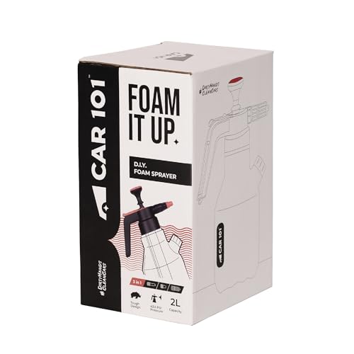 CAR101 Foam Canon - Professional Hand Pump Foam Sprayer | with 1.5L Durable Tank | 2 Nozzles & Free 300ml Fizz Snow | Foam Shampoo for Thick, Luscious Vehicle Wash - Image 2
