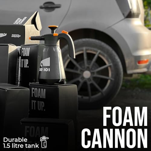 CAR101 Foam Canon - Professional Hand Pump Foam Sprayer | with 1.5L Durable Tank | 2 Nozzles & Free 300ml Fizz Snow | Foam Shampoo for Thick, Luscious Vehicle Wash - Image 5