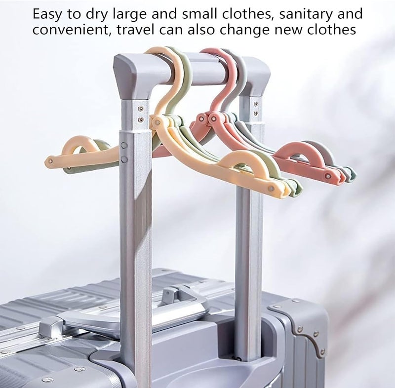 Spaceshoop Portable Travel Hanger 10 PCS Retractable Folding Clothes Hangers Drying Multifunctional Foldable Garment Wardrobe Rack Closet Storage for Hotel Home Indoor Outdoor and Trip Mixed Colors - Image 5