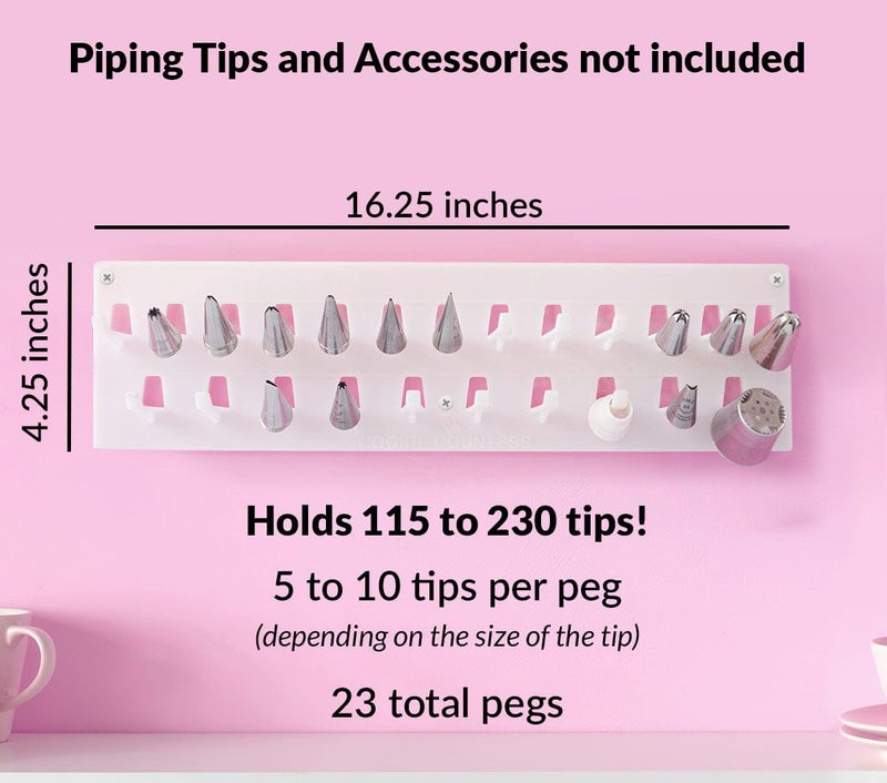 The Cookie Countess Inc The Cookie Countess Wall Mounted Piping Tip Holder Organizer (1) (Piping Tips and accessories not included) - Image 5