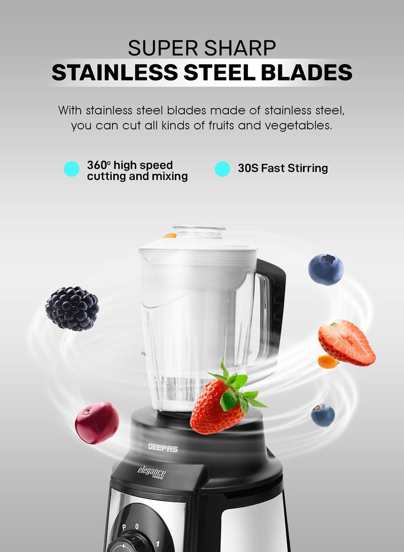GEEPAS Mixer Grinder with Super Extractor 5-IN-1 Functions Powerful copper motor and Stainless steel jars Harmonic grinding Overload protection 2.1 L 1000 W GSB5457N White/Red - Image 5