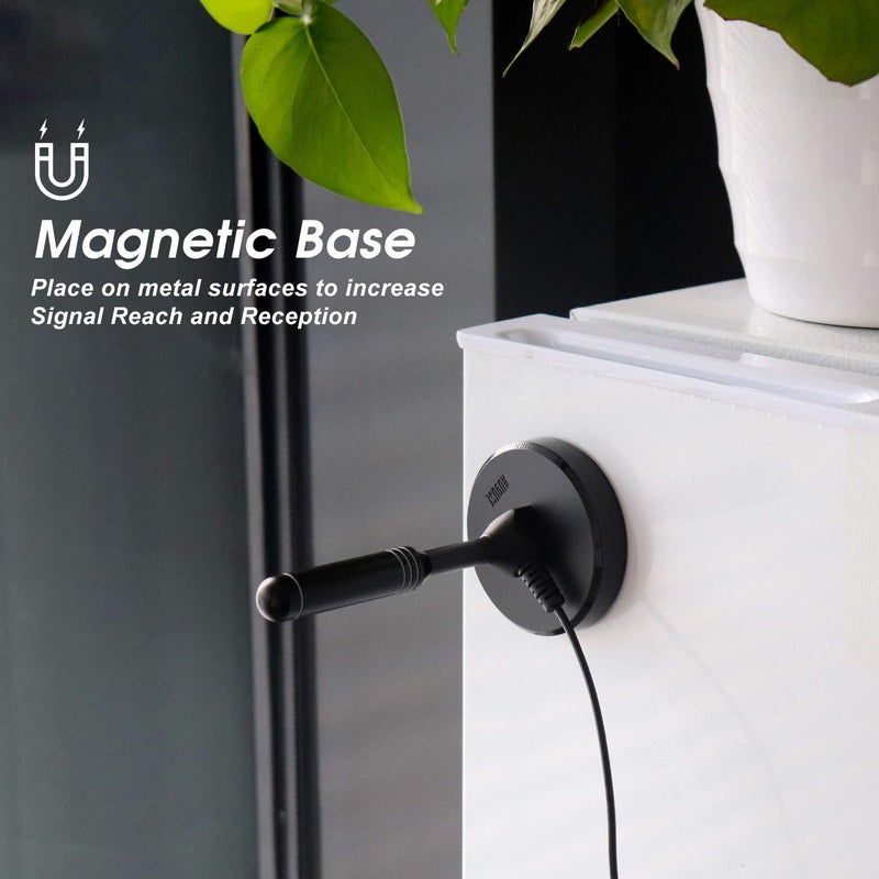 August HDTV Antenna - August DTA240 - Indoor/Outdoor Portable Digital Aerial with Magnetic Base 2 Meters Coax Cable 50 Miles Range - Image 5