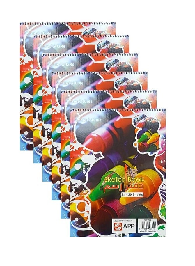 SINARLINE Sketch Book B4 20 Sheets SPO3561 (Pack of 6) - Image 1