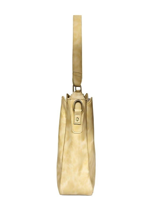 IMARS Western Large Butterscotch Faux Leather Shoulder Bag for Women & Girls | Designer Handbag with Zipper Closure, Multiple Pockets & Top Handle - Image 5