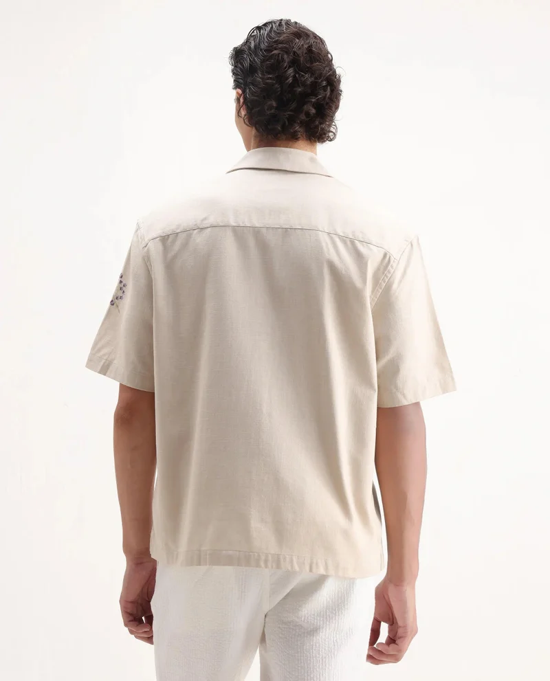 Rare Rabbit Men's Embroidered Relaxed Fit Shirt