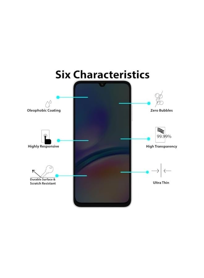 بروماس واقي شاشة متوافق مع هاتف Galaxy A05s / Galaxy A05، زجاج مقسى للخصوصية، [خالي من الفقاعات] [مضاد للوهج] [تغطية كاملة عالية الدقة] لهاتف Galaxy A05s / Galaxy A05 - Image 3