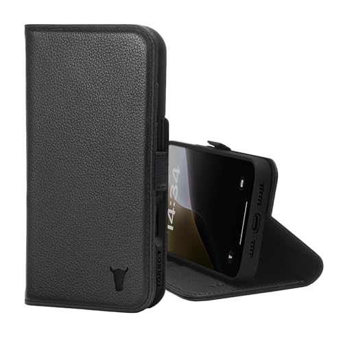 TORRO Premium Leather Case Compatible with iPhone 16 Pro Max 6.9" – Genuine Leather Wallet Flip Folio Case with Kickstand and Card Slots (Compatible with Official MagSafe Chargers) - Black - Image 1