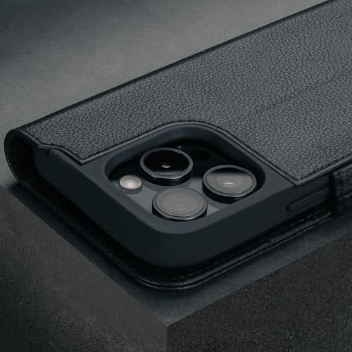 TORRO Premium Leather Case Compatible with iPhone 16 Pro Max 6.9" – Genuine Leather Wallet Flip Folio Case with Kickstand and Card Slots (Compatible with Official MagSafe Chargers) - Black - Image 5