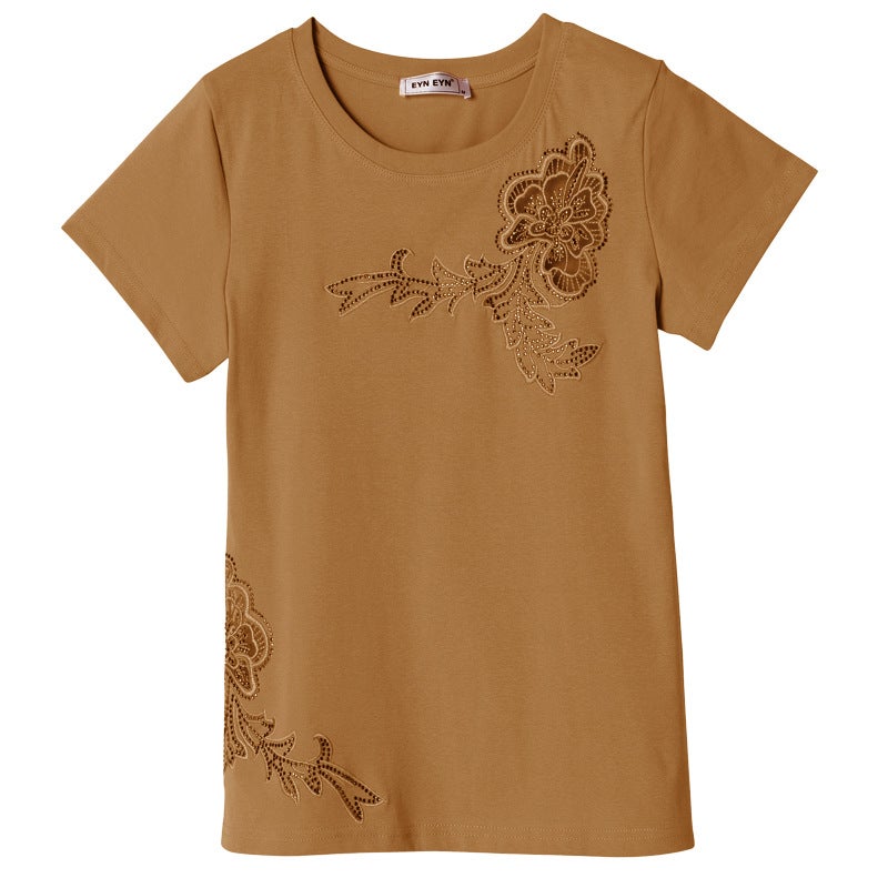 T-shirt Women's Short-sleeved Loose Cotton Base T-shirt 2022 New Korean Style Large Size Top T-shirt Summer Half-sleeved T-shirt - Image 1