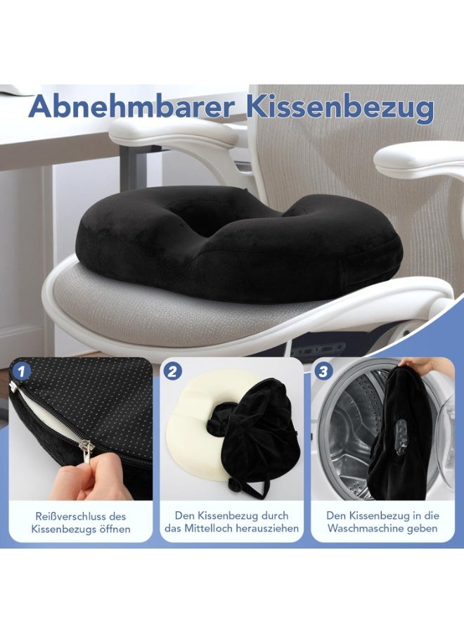 Ergonomic Donut Seat Cushion Memory Foam Ring Pillow for Sitting Comfort Office Chair Support Non-Slip Breathable Design for Car and Travel - Image 3