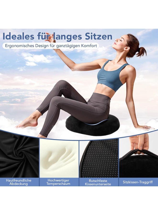 Ergonomic Donut Seat Cushion Memory Foam Ring Pillow for Sitting Comfort Office Chair Support Non-Slip Breathable Design for Car and Travel - Image 4