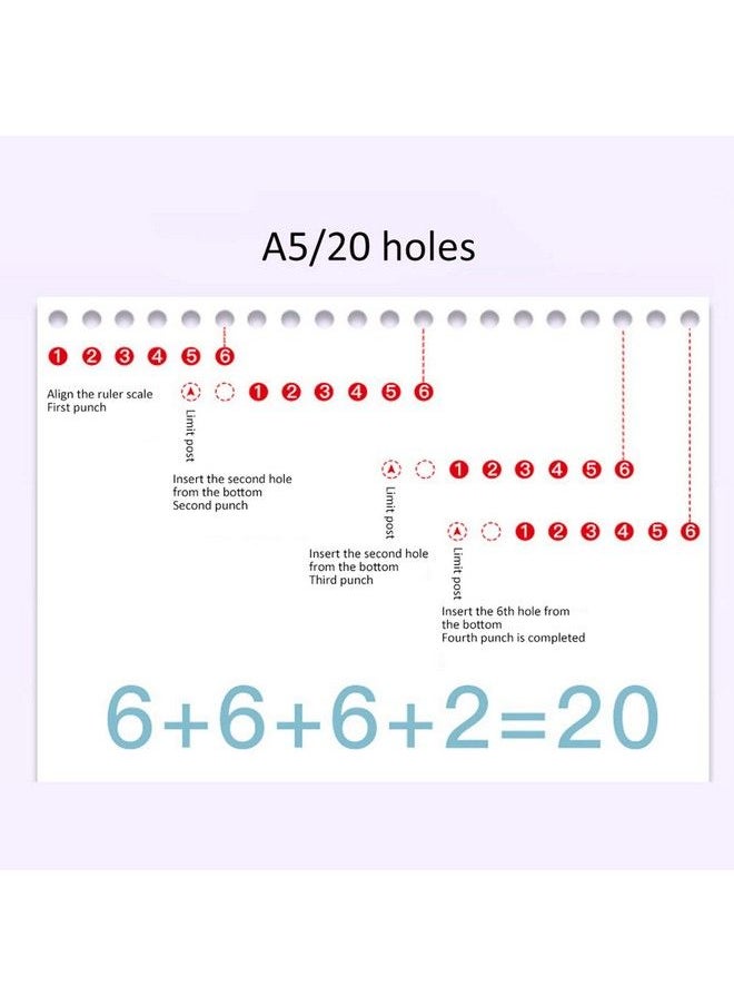 Hole Puncher 26‑Hole 30‑Hole 20‑Hole Paper A4 B5 A5 Loose‑Leaf Manual Hole Punch For Home Office School Paper Chipboard And Art Project ()