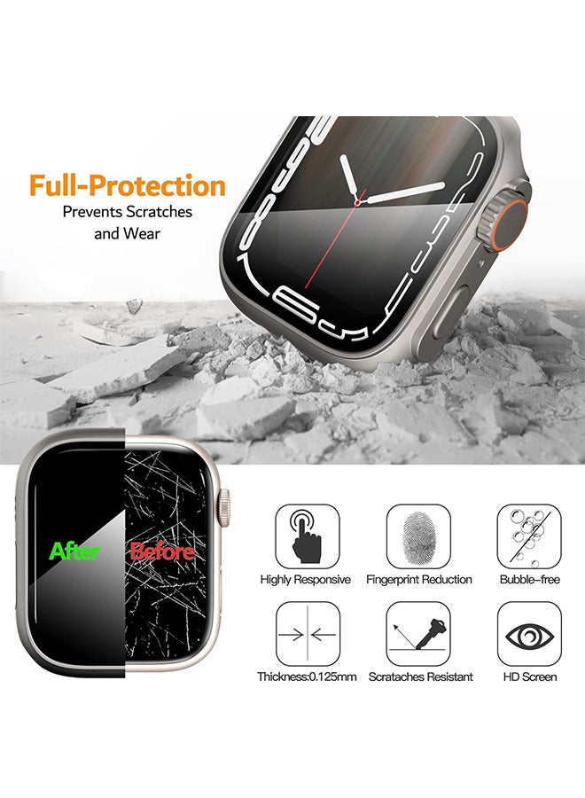 Depend Compatible For Apple Watch Series 7/8/9 45mm Hard Case With Tempered Glass Screen Protector, Unique Design Hard PC Waterproof Case Cover, Bumper Full Coverage Accessories For iWatch 7/8/9 45mm - Image 3
