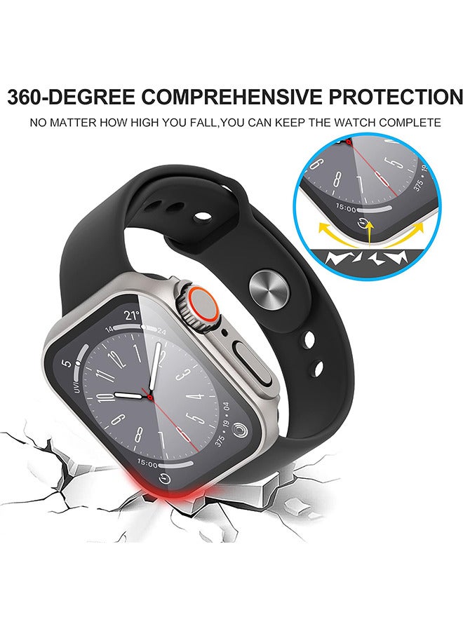Depend Compatible For Apple Watch Series 7/8/9 45mm Hard Case With Tempered Glass Screen Protector, Unique Design Hard PC Waterproof Case Cover, Bumper Full Coverage Accessories For iWatch 7/8/9 45mm - Image 4