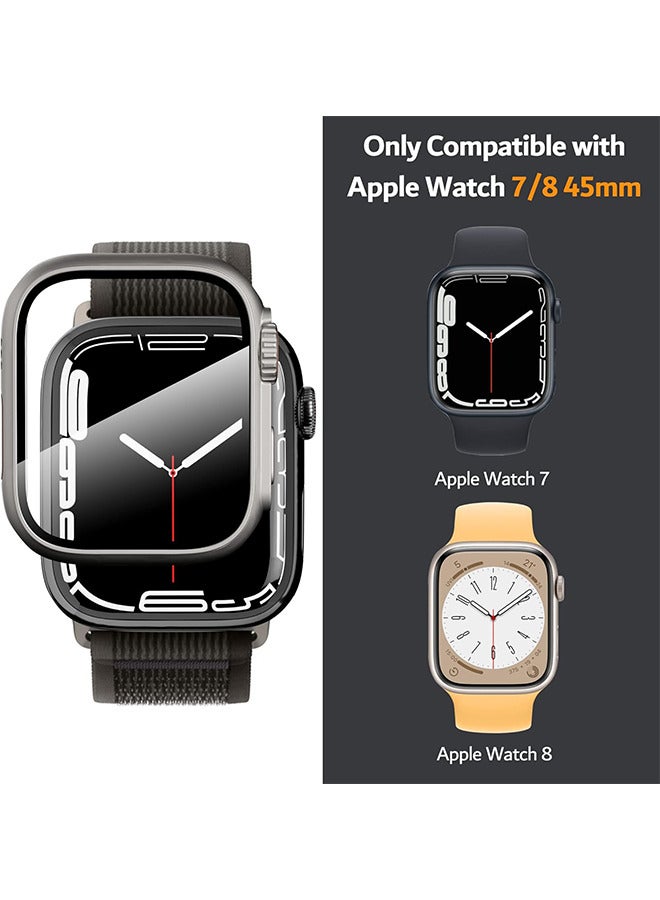 Depend Compatible For Apple Watch Series 7/8/9 45mm Hard Case With Tempered Glass Screen Protector, Unique Design Hard PC Waterproof Case Cover, Bumper Full Coverage Accessories For iWatch 7/8/9 45mm - Image 5