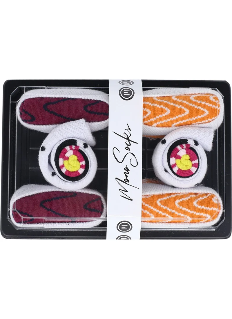 Mono Socks Unisex Colored Roll Maki Set C 3-Piece Sushi Socks