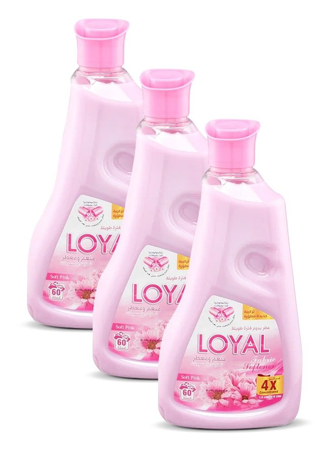 loyal Fabric Softener & Freshener Concentrated, Soft Pink, 30 Washes 3x750ml - Image 2