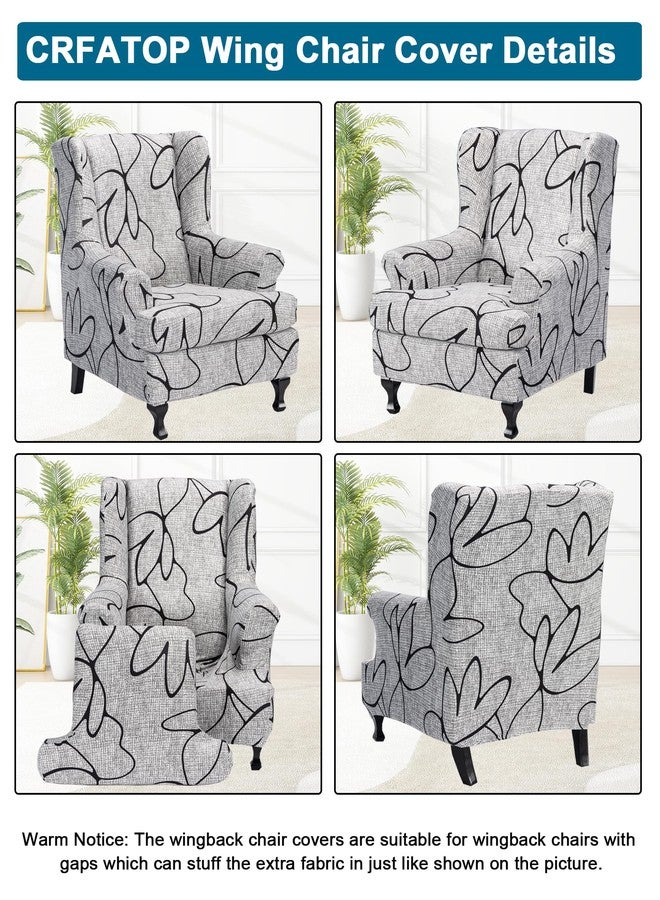 CRFATOP Wingback Chair Cover 2 Piece Stretchy Wingback Armchair Covers Spandex Elastic Wing Chair Slipcover Sofa Cover for Furniture Protector in Living Room,B37 - Image 4