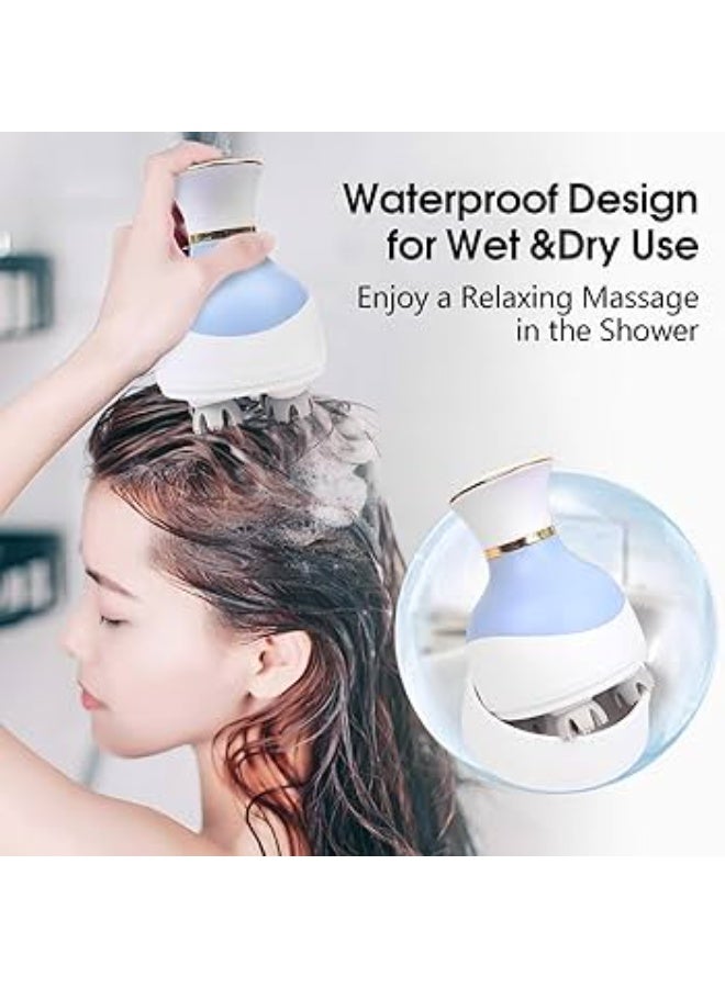 Rechargeable Scalp Massager with 3D Deep Kneading – Relaxation, Hair Care & Stress Relief Anytime Water-Resistant Head Massager with Multiple Modes, Soft Silicone Heads & Cordless Design for Home or Shower Use - Image 2
