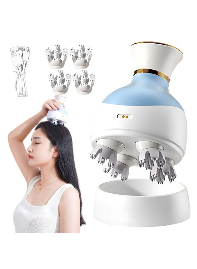 Rechargeable Scalp Massager with 3D Deep Kneading – Relaxation, Hair Care & Stress Relief Anytime Water-Resistant Head Massager with Multiple Modes, Soft Silicone Heads & Cordless Design for Home or Shower Use - Image 4
