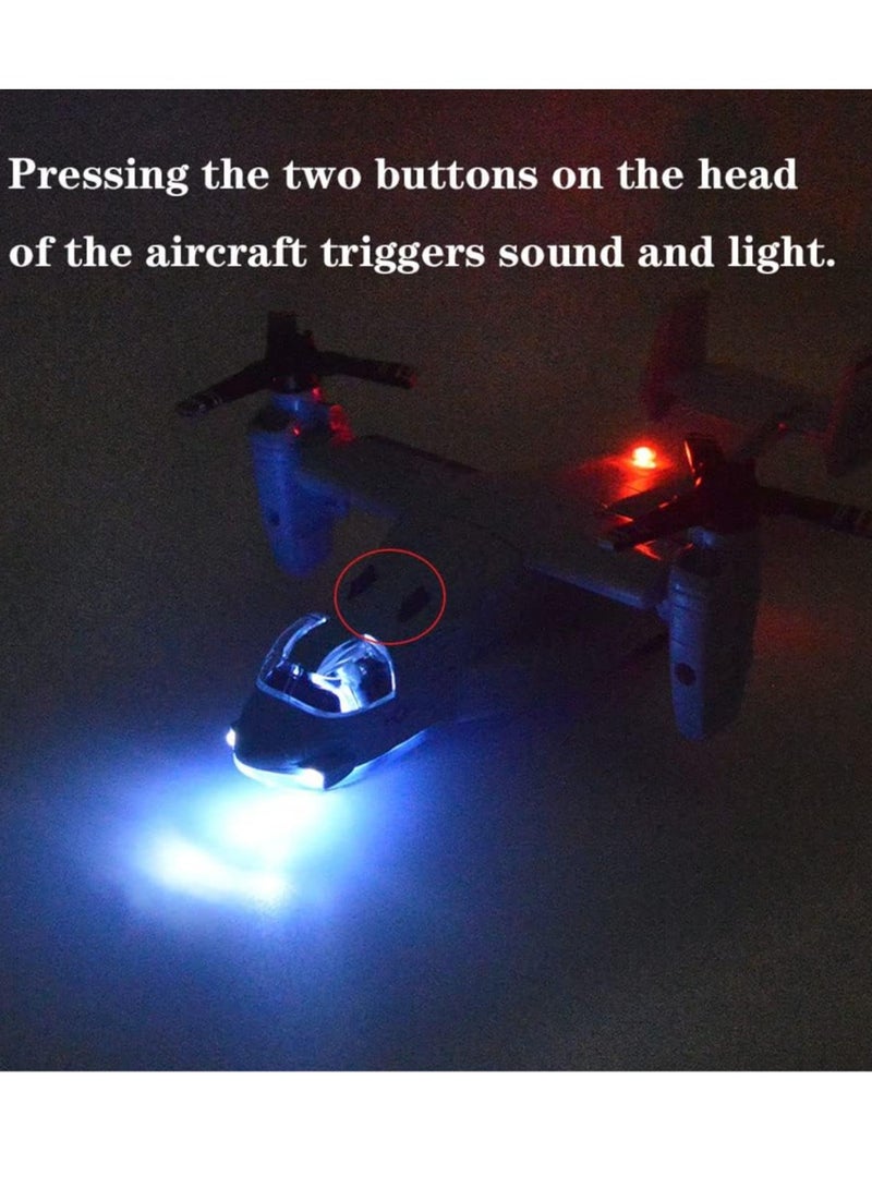 Metal Airplane MV-22 Military Osprey Transport Helicopter Toy Model Army Aircraft Air Force Toys with Pull Back Fighter Toys (Grey)  - Image 5