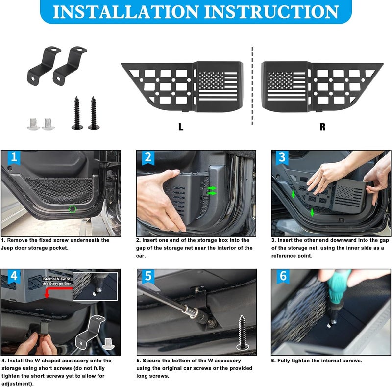 Z8 Metal Rear Door Storage Box for 2018-2022 Jeep Wrangler JL JLU 4XE Rubicon Sport Sahara Gladiator JT - Image 2