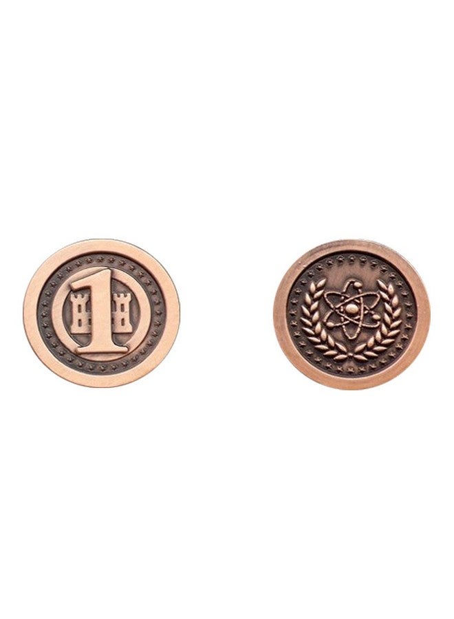 The Broken Token - Atomic Age 1 Value Copper Coins - Fantasy Coin 25mm Metal Novelty, Cosplay, and TTRPG Game Pieces - Pack of 10 - Image 1