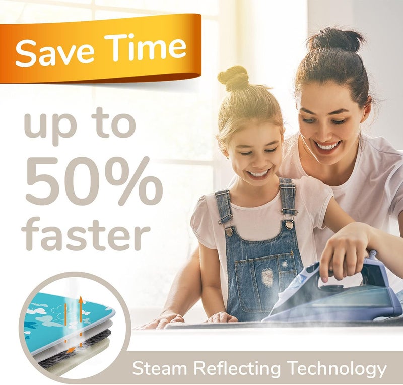 smart&gentle بطانية كي توربو ذكية ولطيفة صنعت في ألمانيا للمكواة البخارية - حصيرة كي للطاولات مقاومة للحرارة، حماية من الحرارة والرطوبة سطح كي 100×65 سم - Image 5