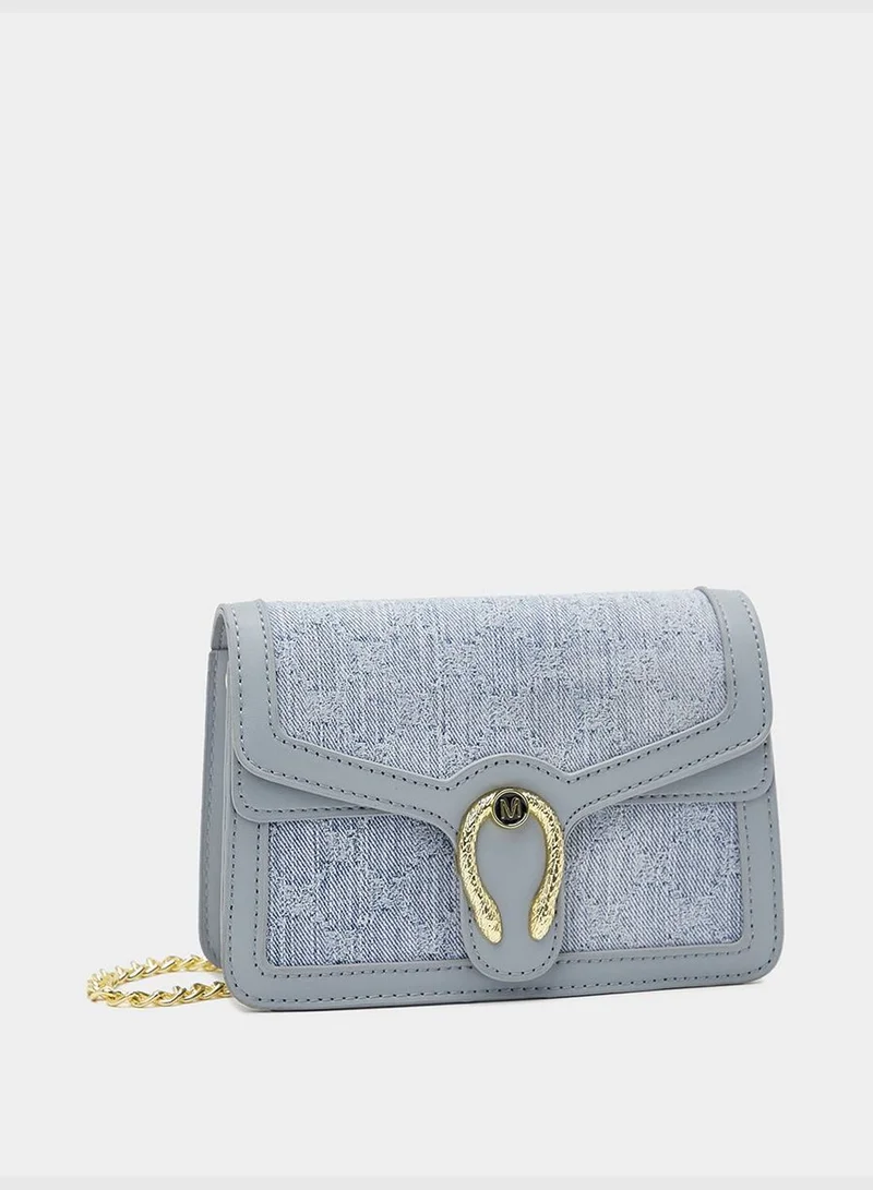 Styli Textured Embellished Shoulder Bag