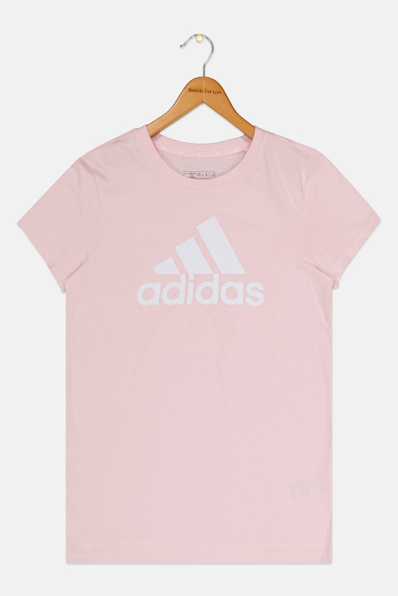 Adidas Kids Girl Brand Logo Outdoor T-Shirt, Pink - Image 3