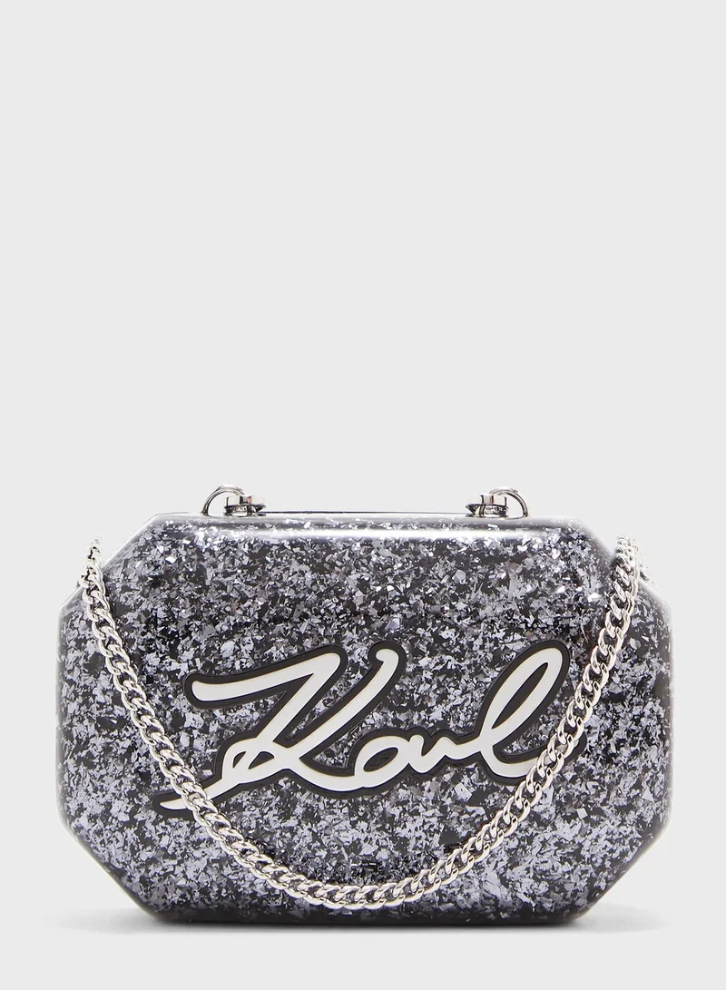 Karl Lagerfeld Shine Minaudiere Clutch