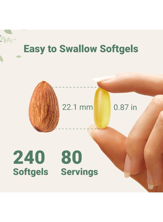 أوميغا الملاحظات الغذائية من زيت السمك أوميجا 3 بكمية 4200 ملغ لكل جرعة، 240 كبسولة ناعمة – بنكهة الليمون – بدون نضارة | 1200 ملغ إيبي إيه + 900 ملغ ديها | سمك من البحار العميق، بقوة ثلاثية المعدل - Image 4