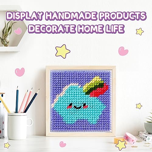 Caydo 8-in-1 Cross Stitch Kit for Beginners Kids, Includes 8 PCS Plastic Canvas with Pre-Patterns, 13 Colors Threads, Instructions, Embroidery Needles for Beginners Sewing - Image 5