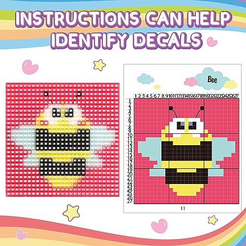 Caydo 8-in-1 Cross Stitch Kit for Beginners Kids, Includes 8 PCS Plastic Canvas with Pre-Patterns, 13 Colors Threads, Instructions, Embroidery Needles for Beginners Sewing - Image 3